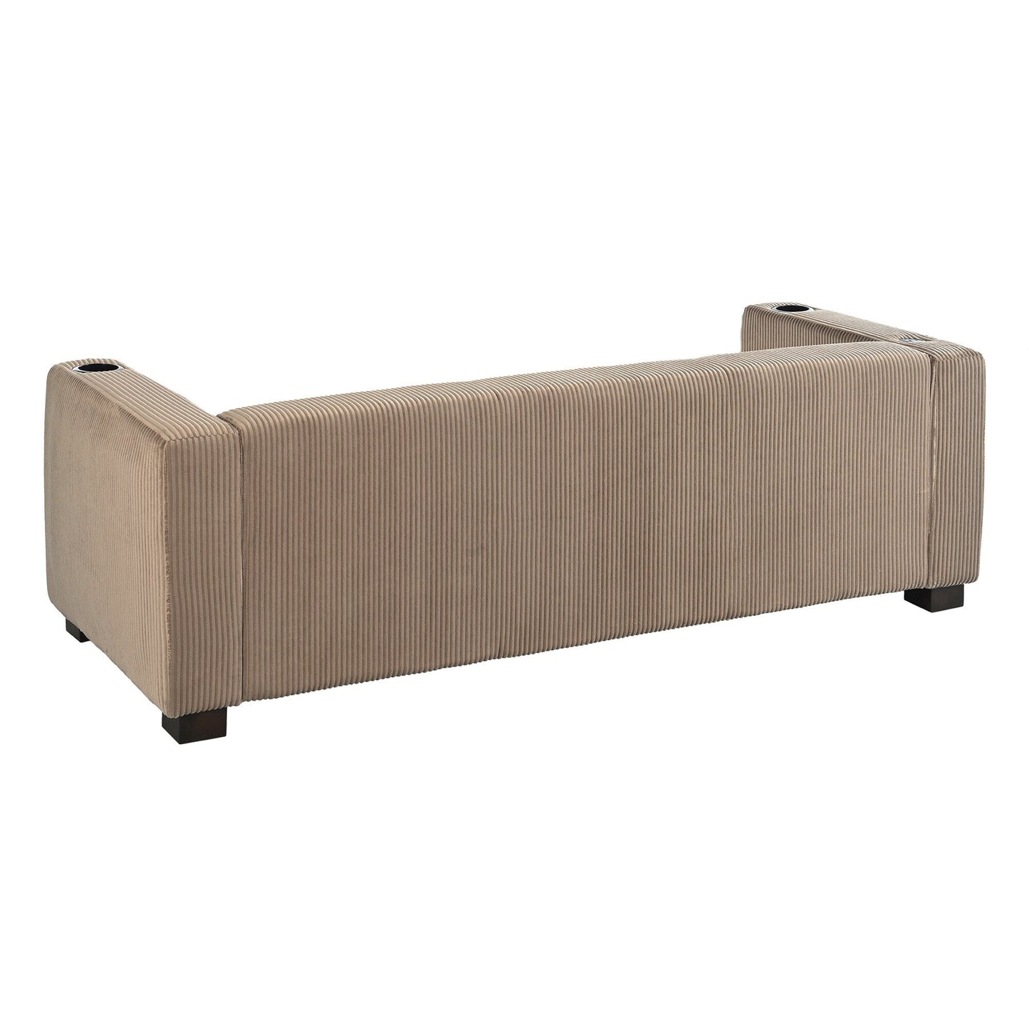 80 Solid Wood 3-Seater Sofa with 2 USB ports and two cup holders