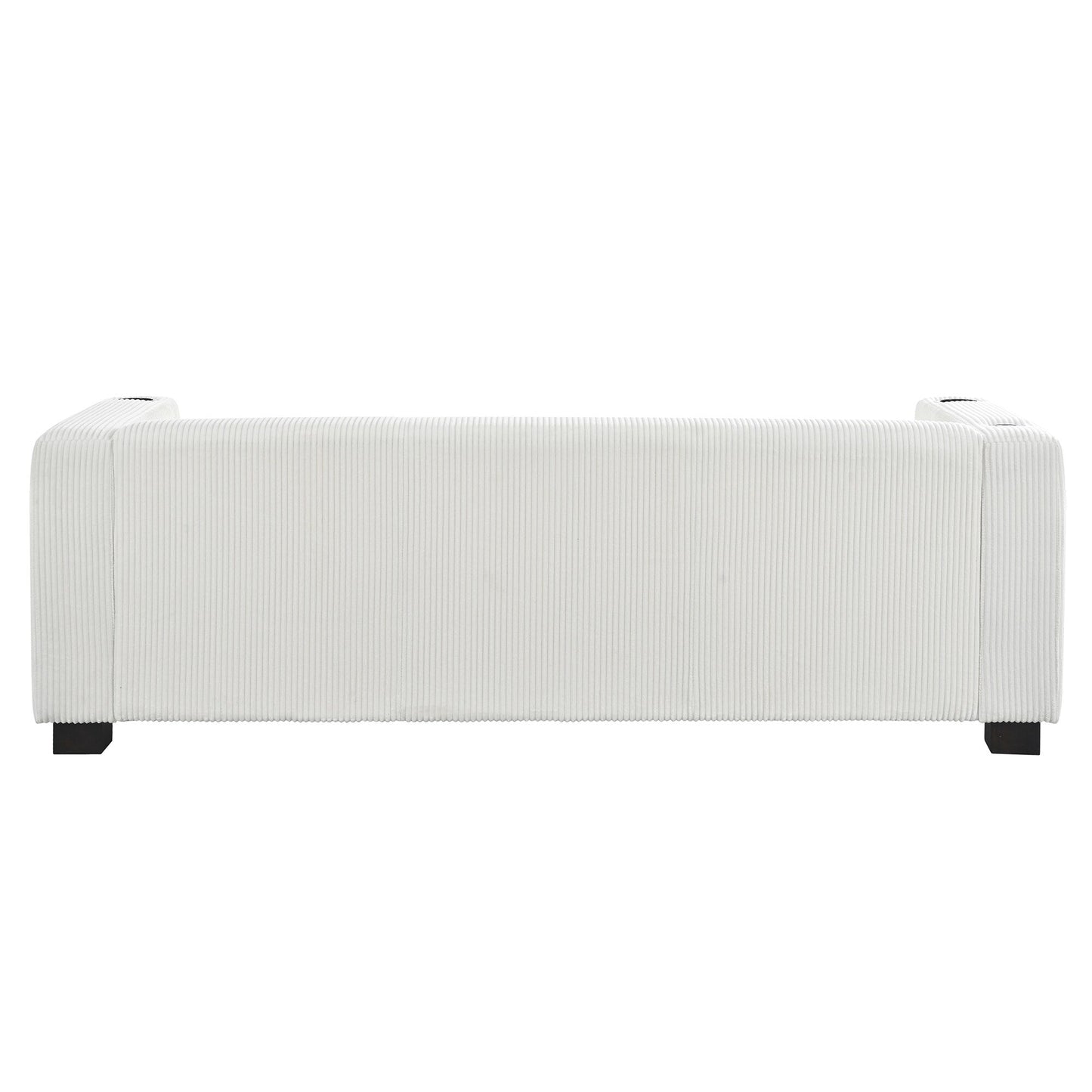 80 Solid Wood 3-Seater Sofa with 2 USB ports and two cup holders
