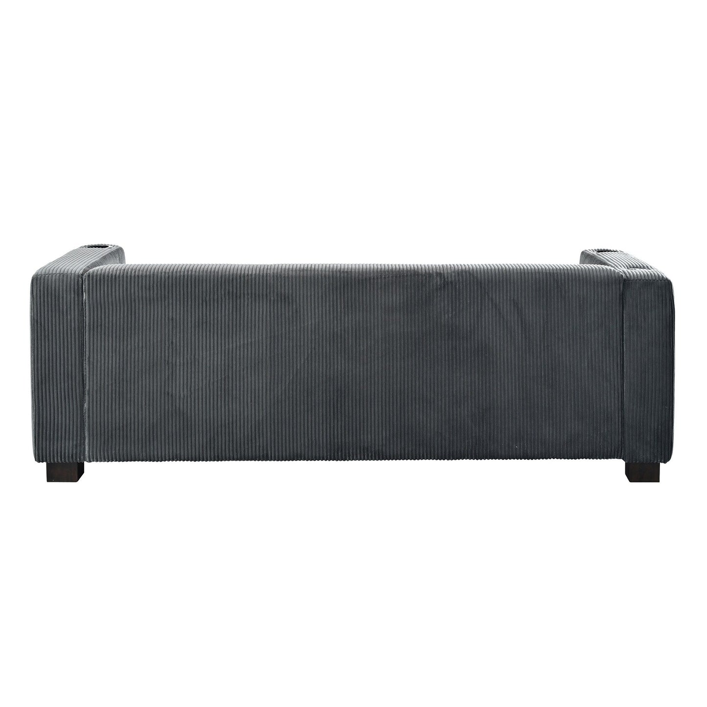 80 Solid Wood 3-Seater Sofa with 2 USB ports and two cup holders