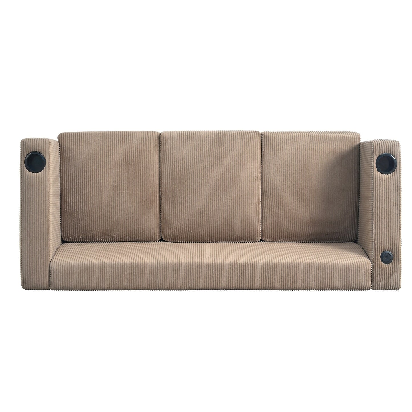 80 Solid Wood 3-Seater Sofa with 2 USB ports and two cup holders