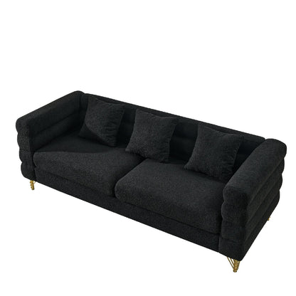 81 Inch Oversized 3 Seater Sectional Sofa with 3 Pillows