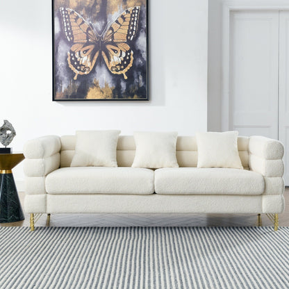 81 Inch Oversized 3 Seater Sectional Sofa with 3 Pillows