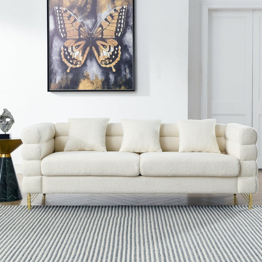 81 Inch Oversized 3 Seater Sectional Sofa with 3 Pillows