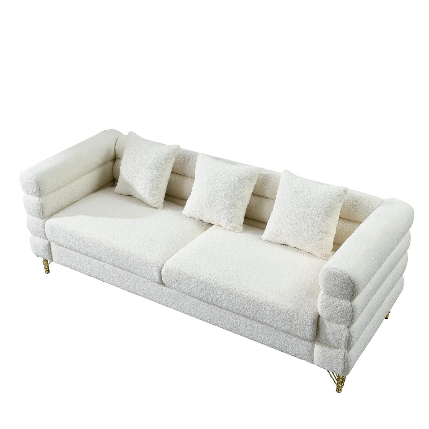 81 Inch Oversized 3 Seater Sectional Sofa with 3 Pillows