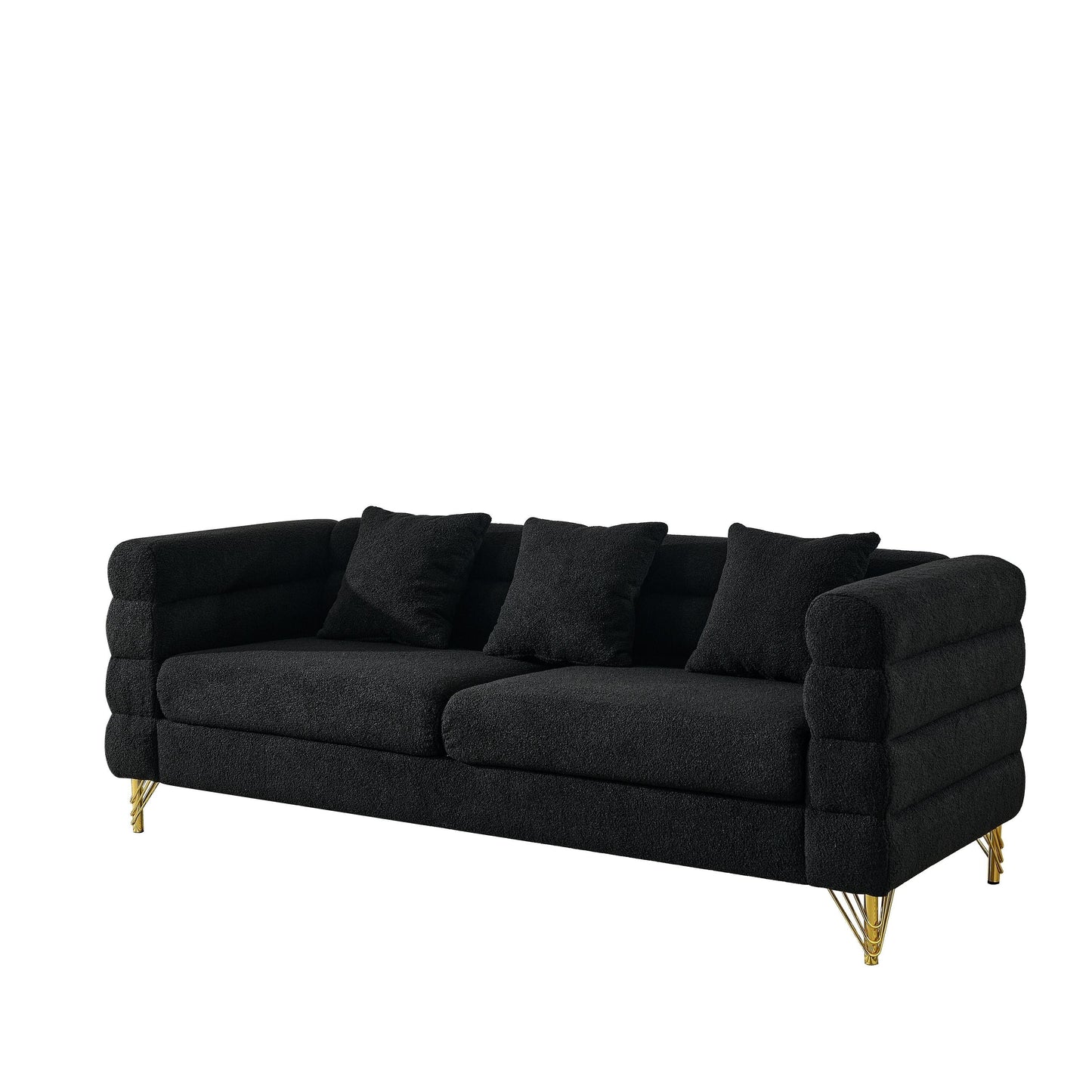 81 Inch Oversized 3 Seater Sectional Sofa, Living Room Comfort Fabric Sectional Sofa - Deep Seating Sectional Sofa, Soft Sitting