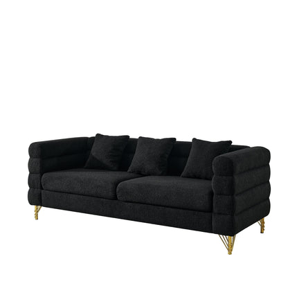 81 Inch Oversized 3 Seater Sectional Sofa, Living Room Comfort Fabric Sectional Sofa - Deep Seating Sectional Sofa, Soft Sitting