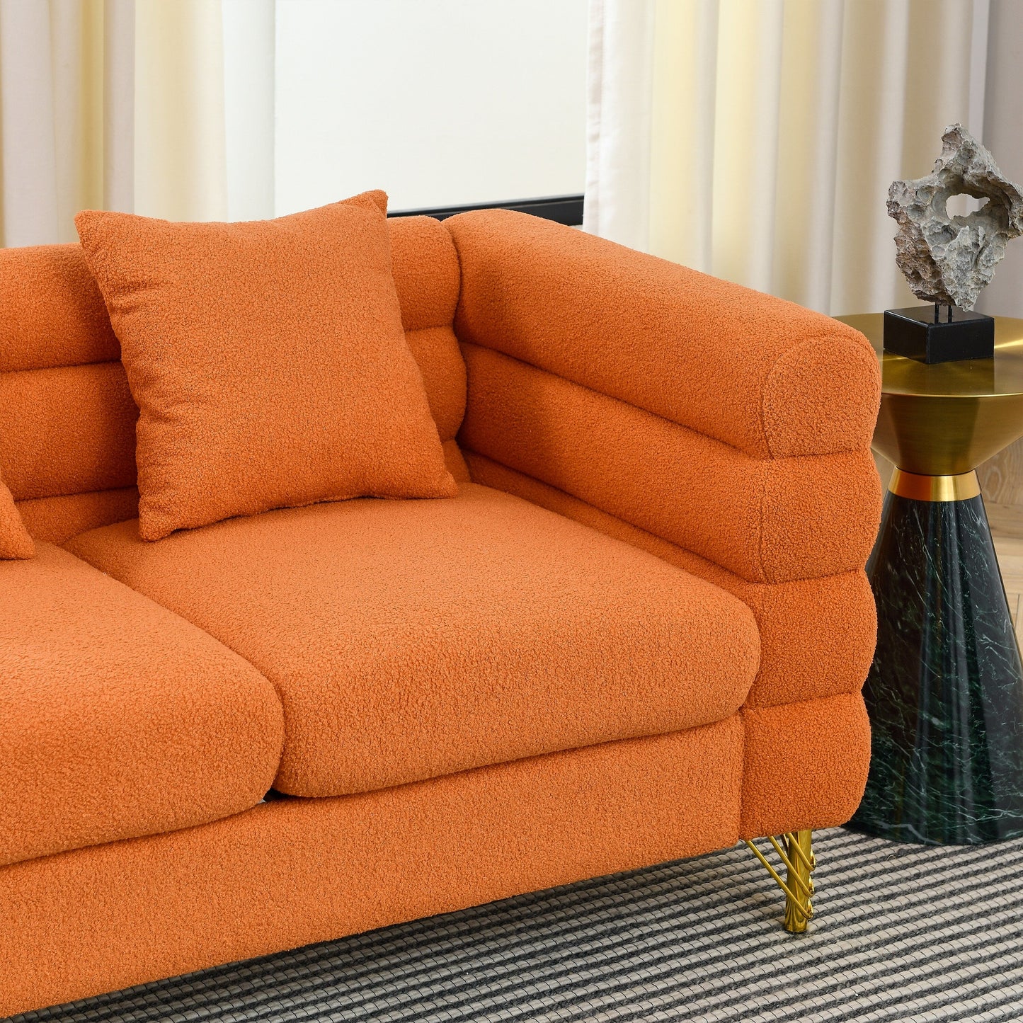 81 Inch Oversized 3 Seater Sectional Sofa, Living Room Comfort Fabric Sectional Sofa - Deep Seating Sectional Sofa, Soft Sitting