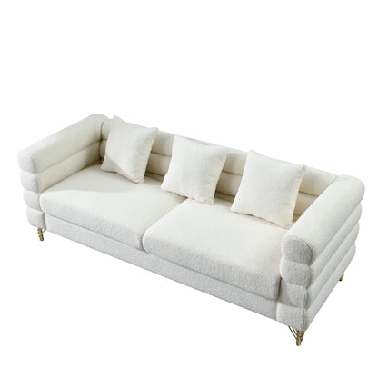 81 Inch Oversized 3 Seater Sectional Sofa, Living Room Comfort Fabric Sectional Sofa - Deep Seating Sectional Sofa, Soft Sitting