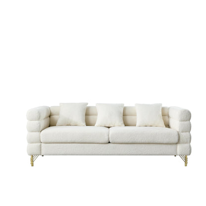 81 Inch Oversized 3 Seater Sectional Sofa, Living Room Comfort Fabric Sectional Sofa - Deep Seating Sectional Sofa, Soft Sitting