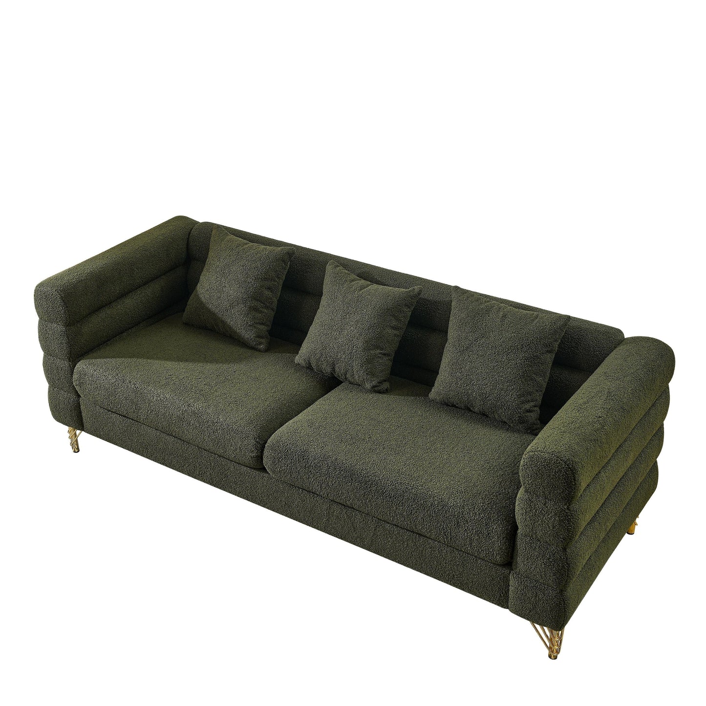 81 Inch Oversized 3 Seater Sectional Sofa, Living Room Comfort Fabric Sectional Sofa - Deep Seating Sectional Sofa, Soft Sitting