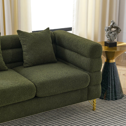 81 Inch Oversized 3 Seater Sectional Sofa, Living Room Comfort Fabric Sectional Sofa - Deep Seating Sectional Sofa, Soft Sitting