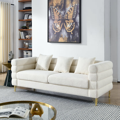 81 Inch Oversized 3 Seater Sectional Sofa, Living Room Comfort Fabric Sectional Sofa - Deep Seating Sectional Sofa, Soft Sitting