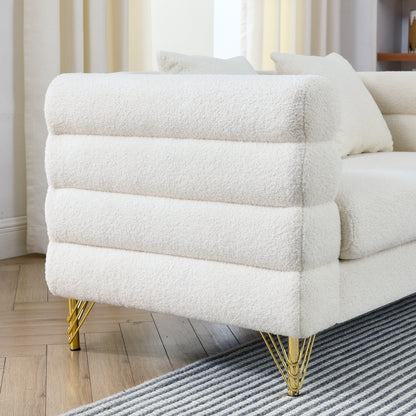 81 Inch Oversized 3 Seater Sectional Sofa, Living Room Comfort Fabric Sectional Sofa - Deep Seating Sectional Sofa