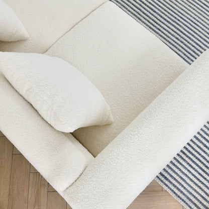 81 Inch Oversized 3 Seater Sectional Sofa, Living Room Comfort Fabric Sectional Sofa - Deep Seating Sectional Sofa