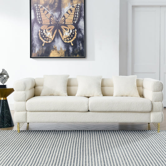 81 Inch Oversized 3 Seater Sectional Sofa, Living Room Comfort Fabric Sectional Sofa - Deep Seating Sectional Sofa