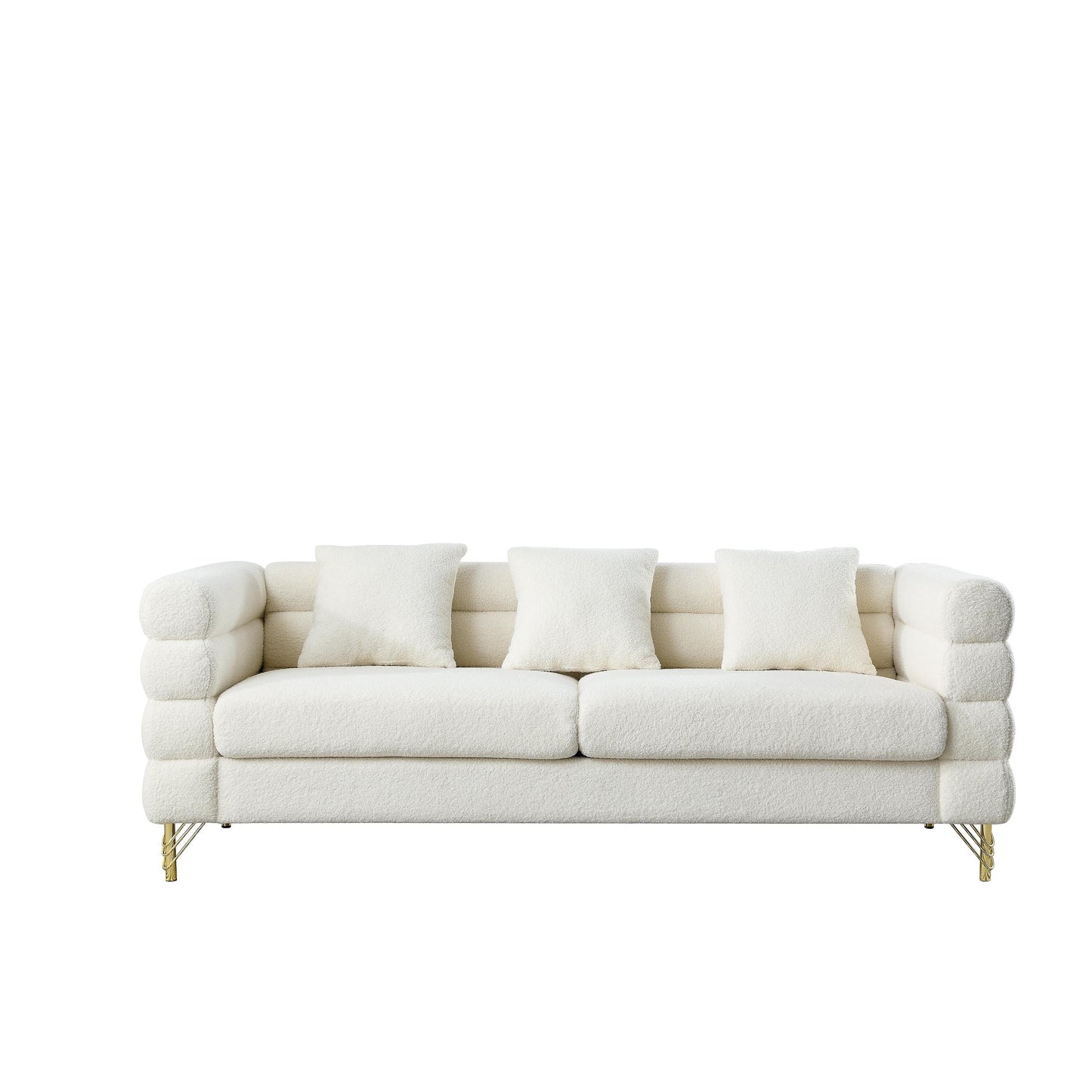 81 Inch Oversized 3 Seater Sectional Sofa, Living Room Comfort Fabric Sectional Sofa - Deep Seating Sectional Sofa