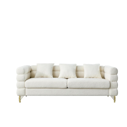 81 Inch Oversized 3 Seater Sectional Sofa, Living Room Comfort Fabric Sectional Sofa - Deep Seating Sectional Sofa