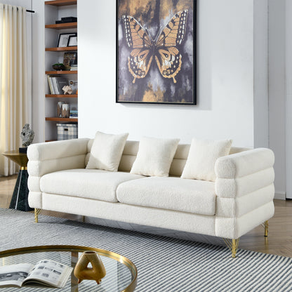 81 Inch Oversized 3 Seater Sectional Sofa, Living Room Comfort Fabric Sectional Sofa - Deep Seating Sectional Sofa