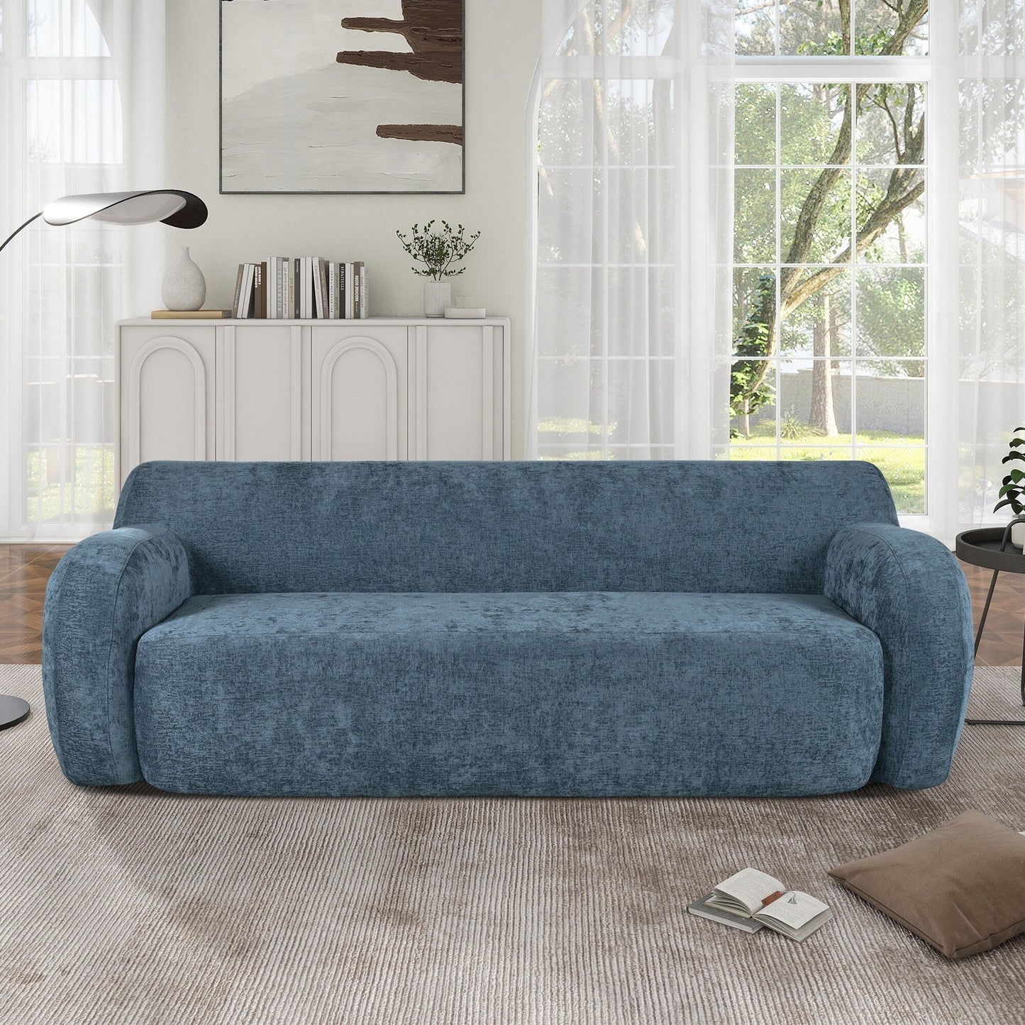 81.5 Minimalist Compression 3-seater Sofa with Large Seats and High-Density Foam Paddingfor Living Rooms
