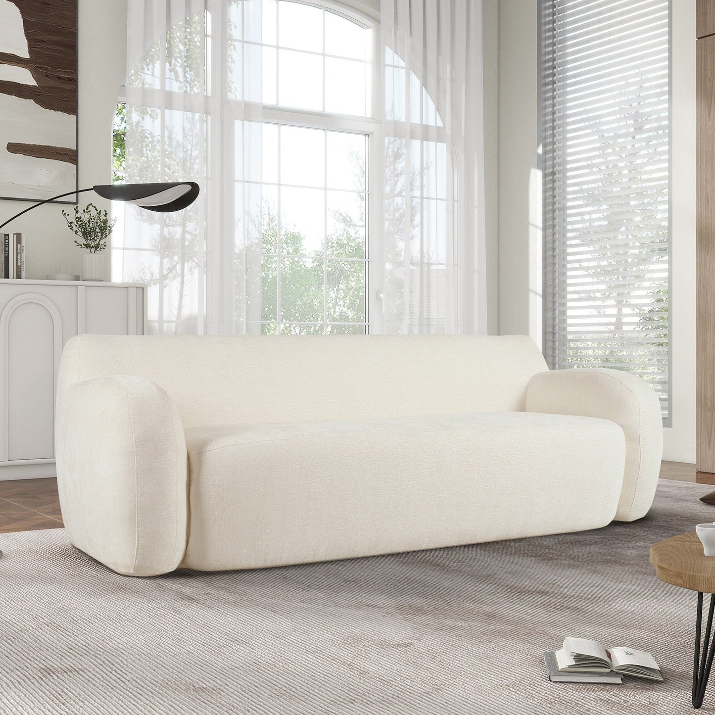 81.5 Minimalist Compression 3-seater Sofa with Large Seats and High-Density Foam Paddingfor Living Rooms