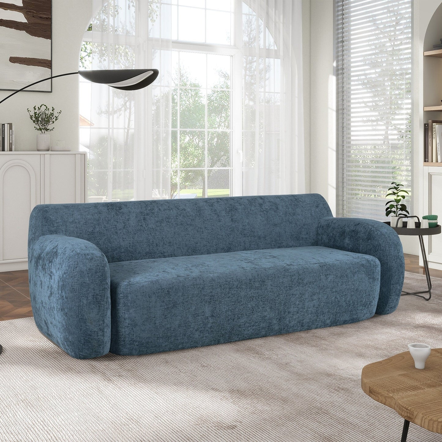 81.5 Minimalist Compression 3-seater Sofa with Large Seats and High-Density Foam Paddingfor Living Rooms