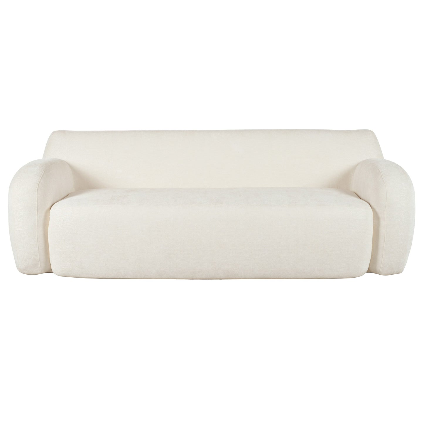 81.5 Polyester Curved 3-Seater Sofa with Ergonomic Armrests, High-Density Foam, and No Assembly Required