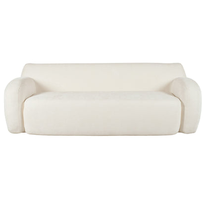 81.5 Polyester Curved 3-Seater Sofa with Ergonomic Armrests, High-Density Foam, and No Assembly Required