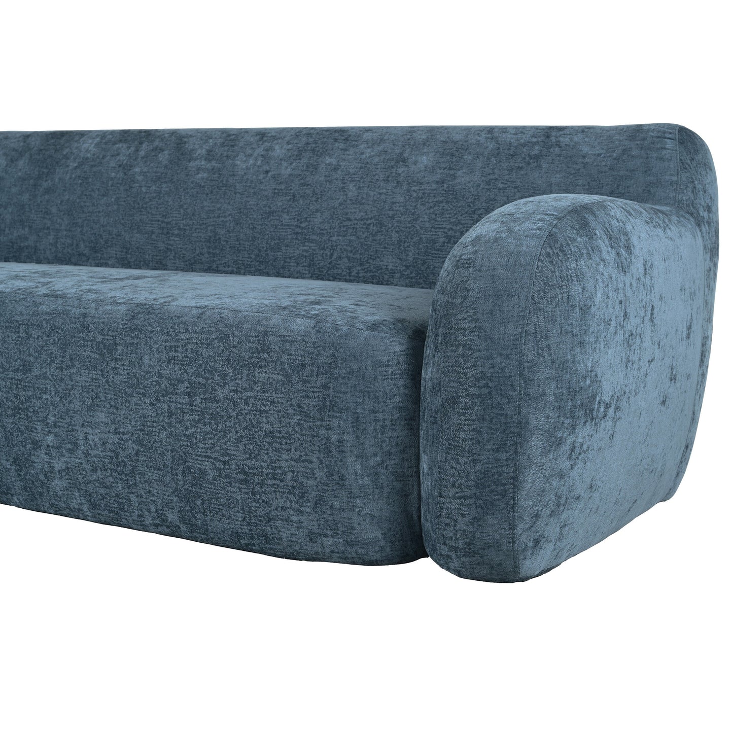 81.5 Polyester Curved 3-Seater Sofa with Ergonomic Armrests, High-Density Foam, and No Assembly Required