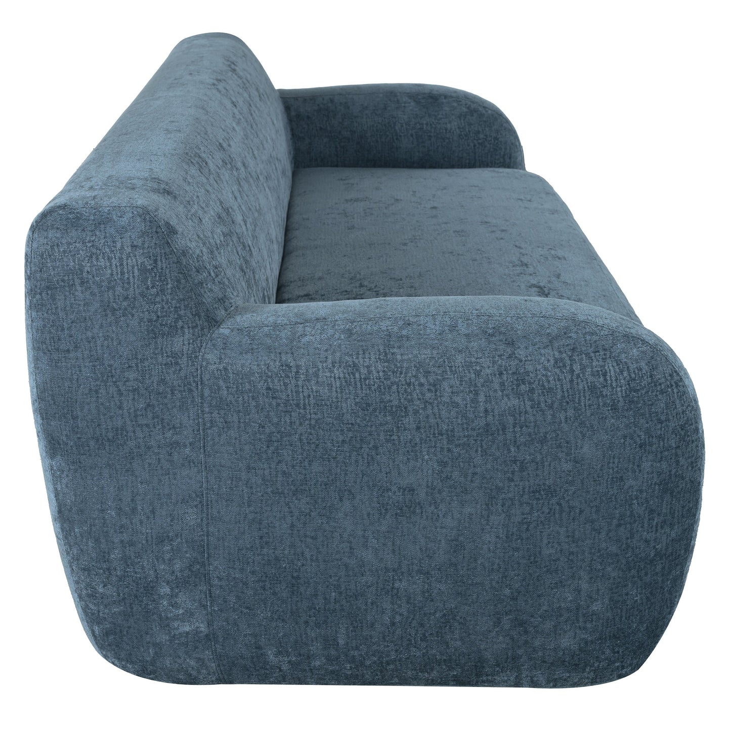 81.5 Polyester Curved 3-Seater Sofa with Ergonomic Armrests, High-Density Foam, and No Assembly Required