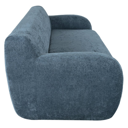 81.5 Polyester Curved 3-Seater Sofa with Ergonomic Armrests, High-Density Foam, and No Assembly Required