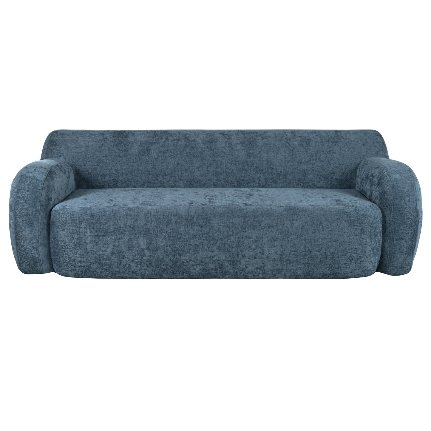 81.5 Polyester Curved 3-Seater Sofa with Ergonomic Armrests, High-Density Foam, and No Assembly Required