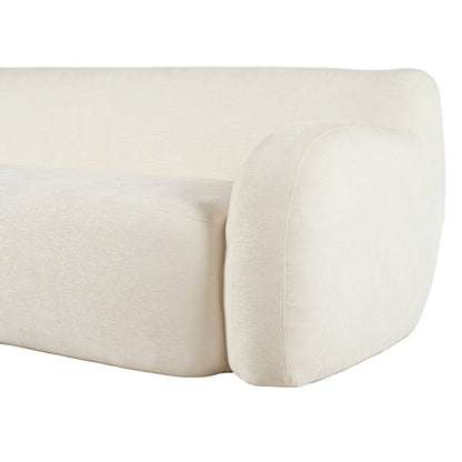 81.5 Polyester Curved 3-Seater Sofa with Ergonomic Armrests, High-Density Foam, and No Assembly Required