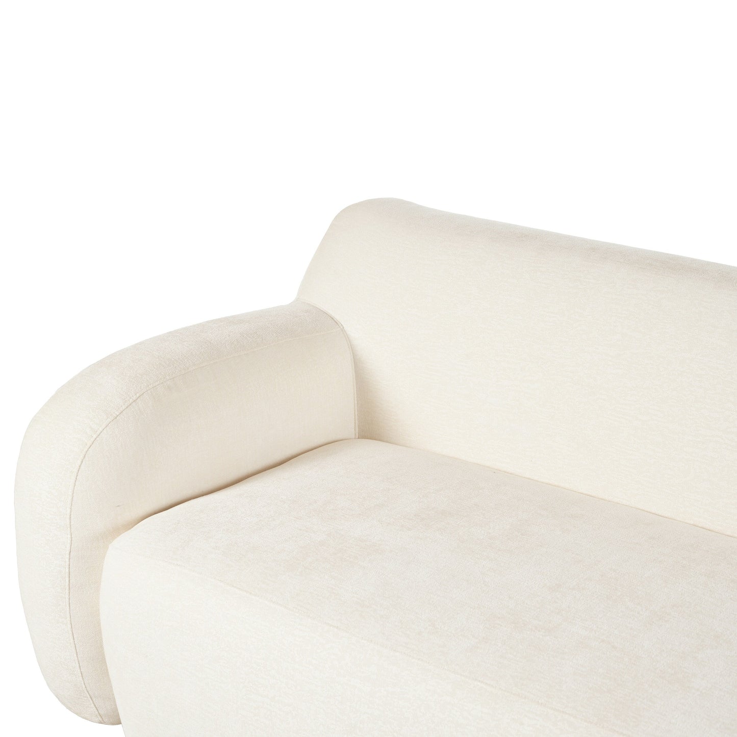 81.5 Polyester Curved 3-Seater Sofa with Ergonomic Armrests, High-Density Foam, and No Assembly Required