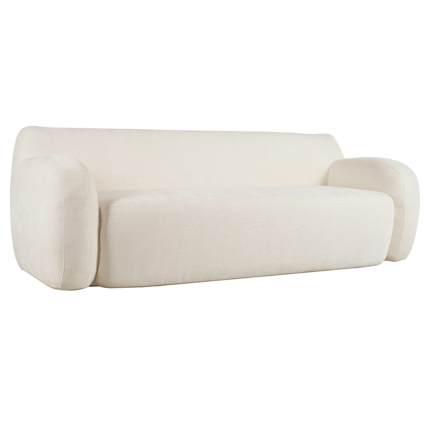 81.5 Polyester Curved 3-Seater Sofa with Ergonomic Armrests, High-Density Foam, and No Assembly Required