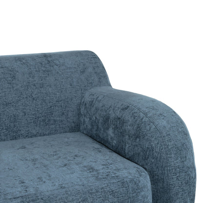 81.5 Polyester Curved 3-Seater Sofa with Ergonomic Armrests, High-Density Foam, and No Assembly Required