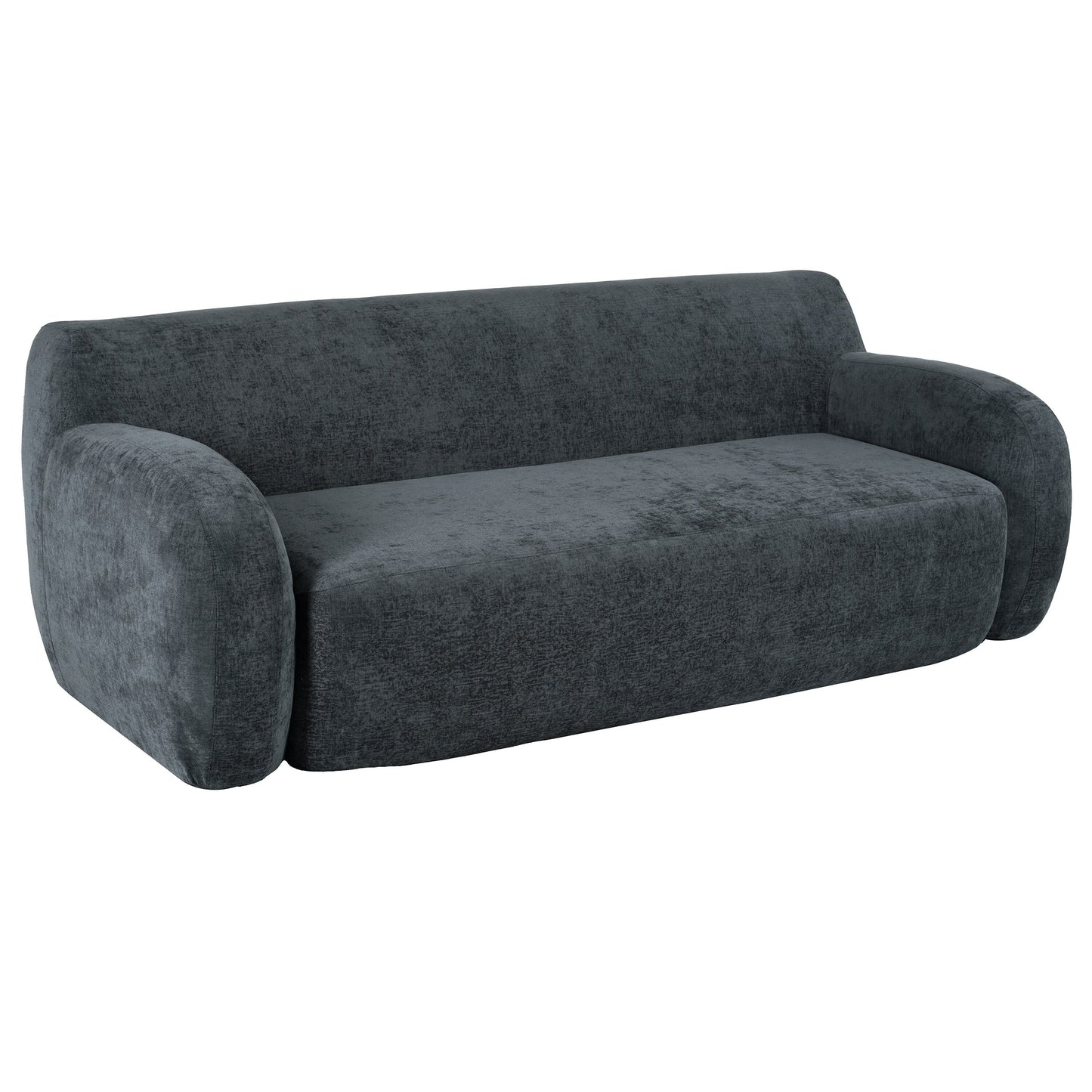 81.5 Polyester Curved 3-Seater Sofa with Ergonomic Armrests, High-Density Foam, and No Assembly Required