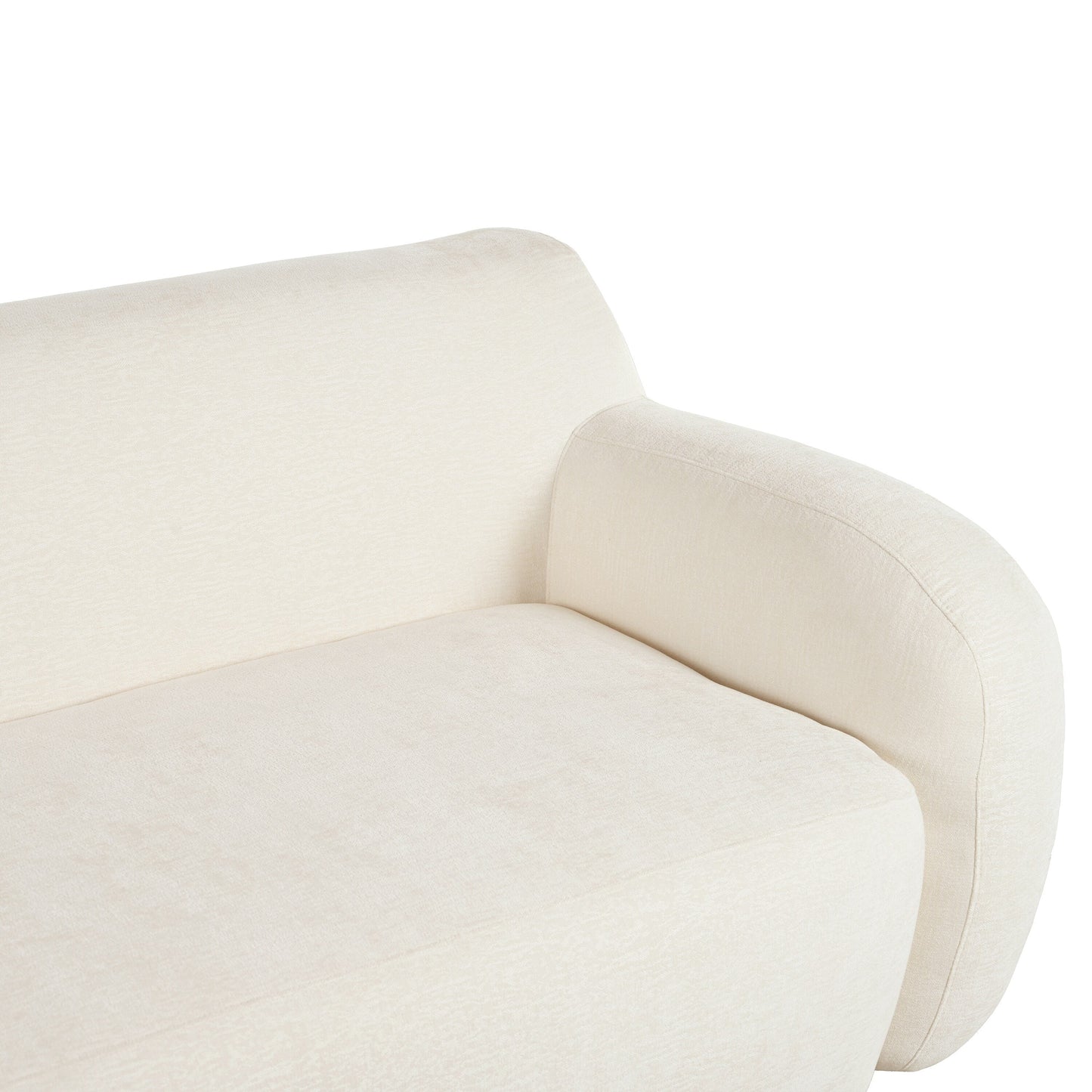 81.5 Polyester Curved 3-Seater Sofa with Ergonomic Armrests, High-Density Foam, and No Assembly Required