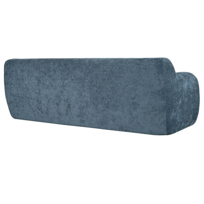 81.5 Polyester Curved 3-Seater Sofa with Ergonomic Armrests, High-Density Foam, and No Assembly Required