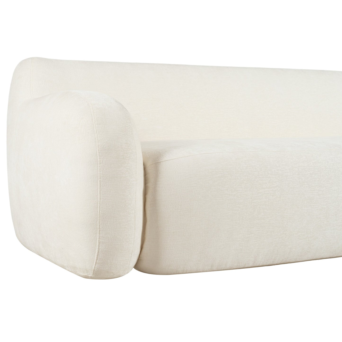 81.5 Polyester Curved 3-Seater Sofa with Ergonomic Armrests, High-Density Foam, and No Assembly Required