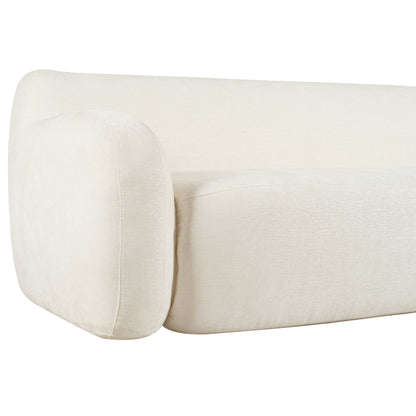 81.5 Polyester Curved 3-Seater Sofa with Ergonomic Armrests, High-Density Foam, and No Assembly Required