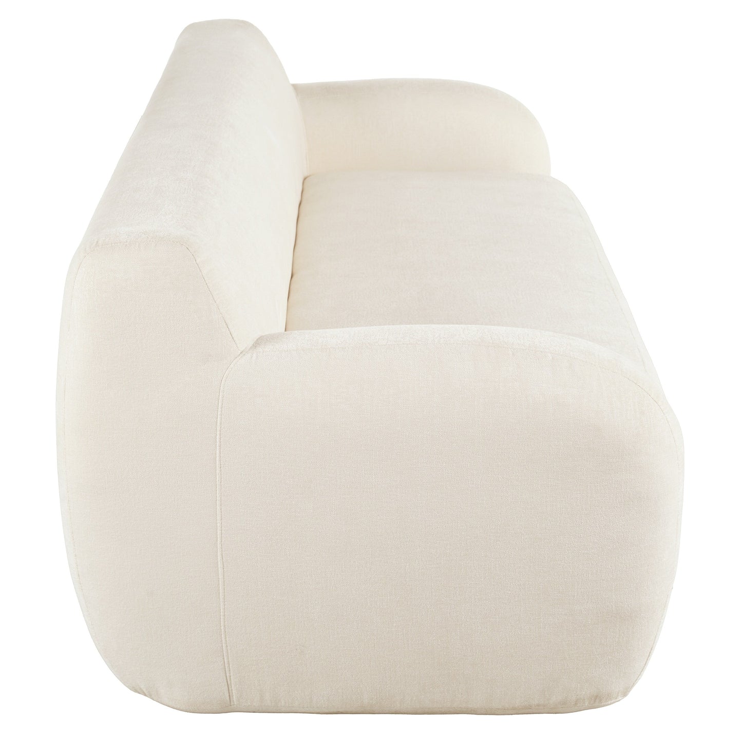 81.5 Polyester Curved 3-Seater Sofa with Ergonomic Armrests, High-Density Foam, and No Assembly Required