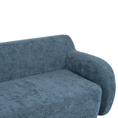 81.5 Polyester Curved 3-Seater Sofa with Ergonomic Armrests, High-Density Foam, and No Assembly Required