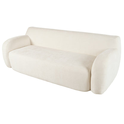 81.5 Polyester Curved 3-Seater Sofa with Ergonomic Armrests, High-Density Foam, and No Assembly Required