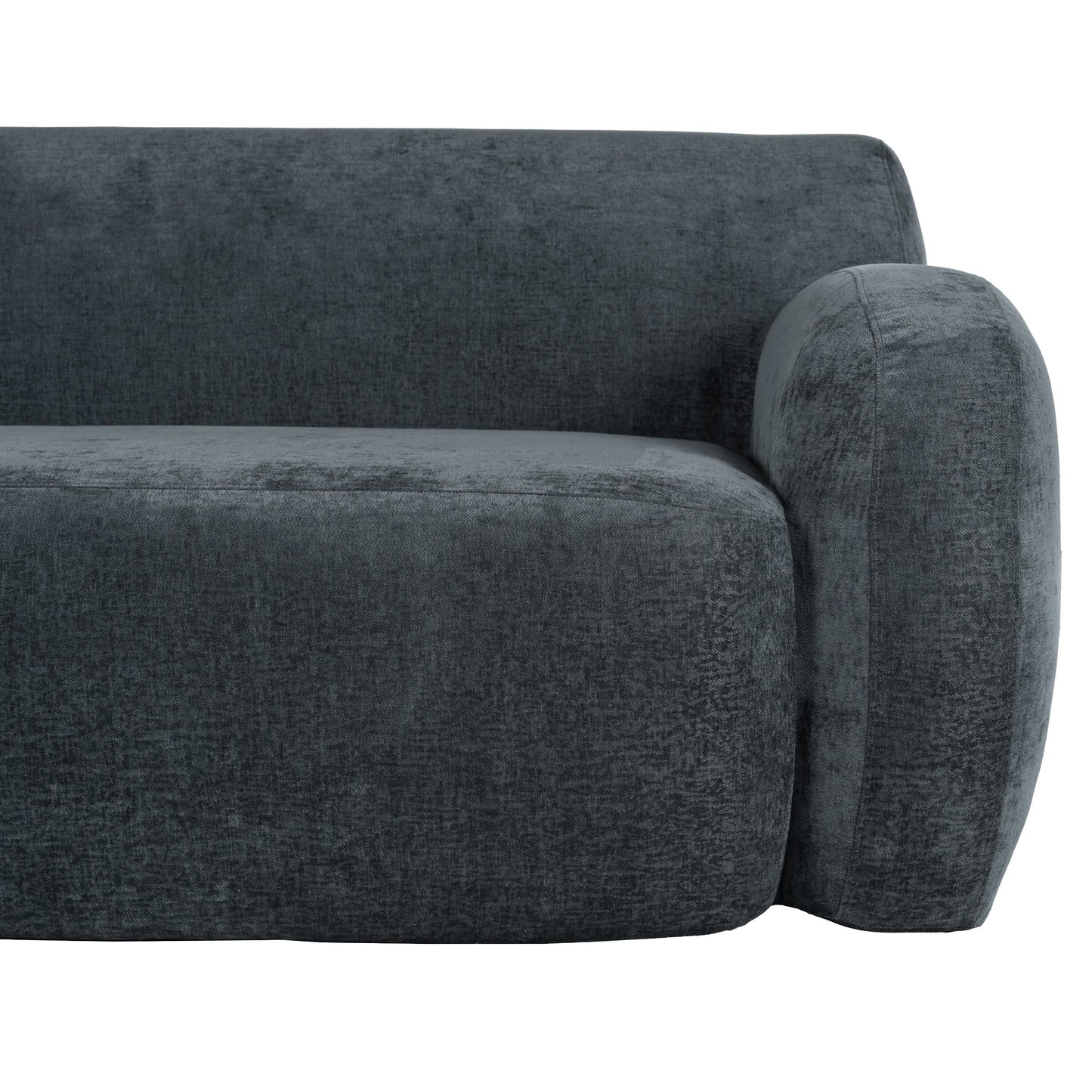 81.5 Polyester Curved 3-Seater Sofa with Ergonomic Armrests, High-Density Foam, and No Assembly Required