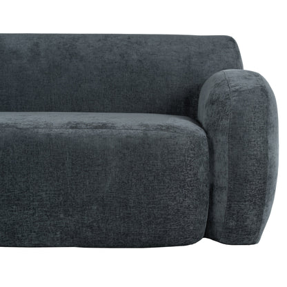 81.5 Polyester Curved 3-Seater Sofa with Ergonomic Armrests, High-Density Foam, and No Assembly Required