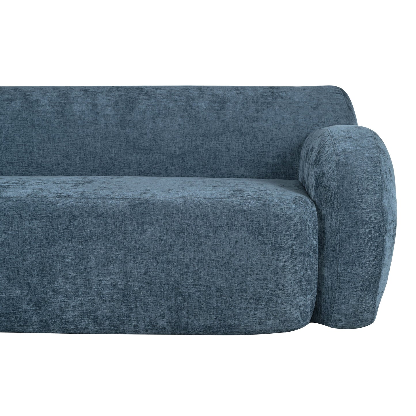 81.5 Polyester Curved 3-Seater Sofa with Ergonomic Armrests, High-Density Foam, and No Assembly Required