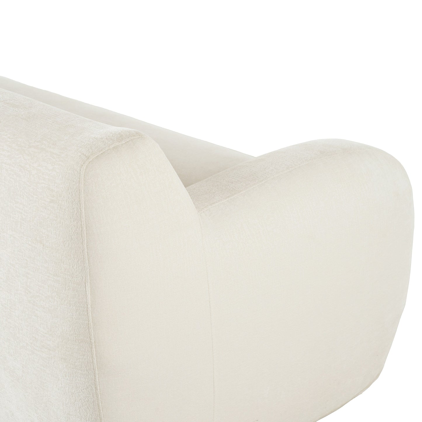 81.5 Polyester Curved 3-Seater Sofa with Ergonomic Armrests, High-Density Foam, and No Assembly Required