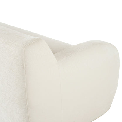 81.5 Polyester Curved 3-Seater Sofa with Ergonomic Armrests, High-Density Foam, and No Assembly Required