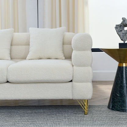 81 Fabric 3-Seater Sofa with 3 Pillows,Soft Sitting for Living Room,Bedroom