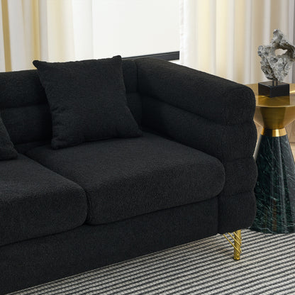 81 Fabric 3-Seater Sofa with 3 Pillows,Soft Sitting for Living Room,Bedroom